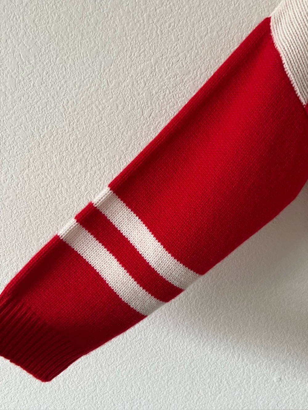 NAADAM Red and Cream 'APRÈS' Crewneck Sweater - Picture 11 of 16